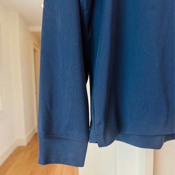 Tourney Golf 1/4 Zip Pullover ⛳️ Navy Blue M Gold Crest | Performance Stretch - Picture 9 of 10